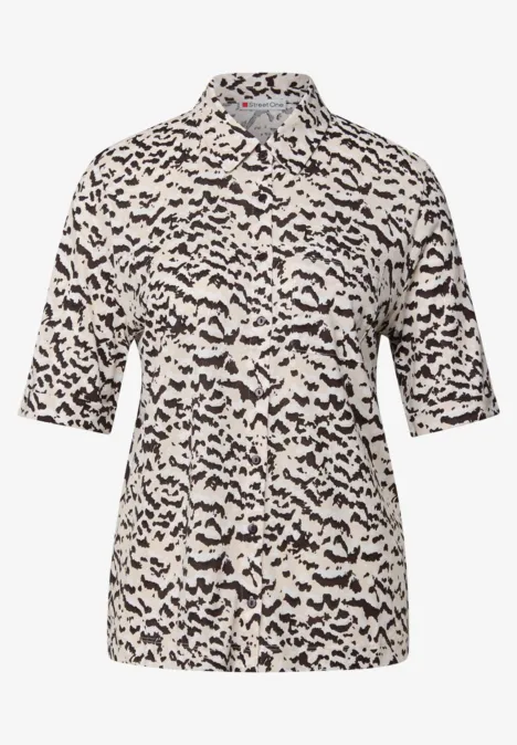 Shirt im Blusenlook morning beige