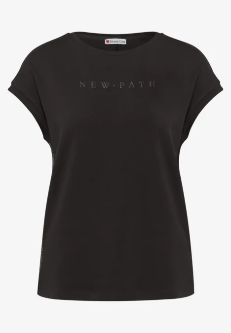 Shirt met glitterdetails deep roast brown