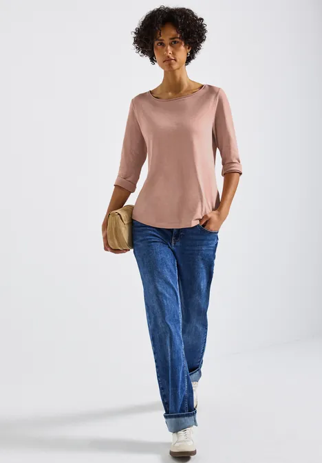 Shirt met 3/4 mouwen faded rose