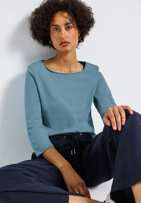 Shirt met 3/4 mouwen glacier blue