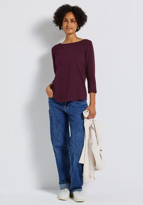 Shirt met 3/4 mouwen wildberry red