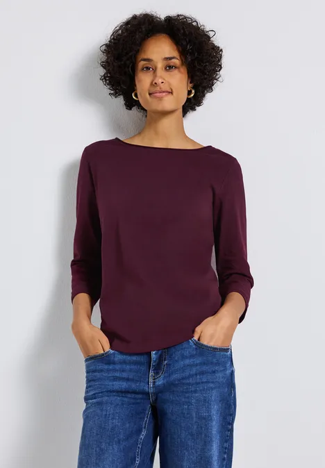 Shirt mit 3/4 Arm wildberry red