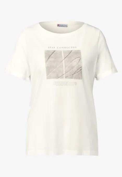 Artwork Shirt mit Turn-Up off white