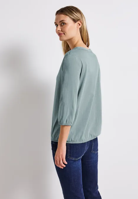 Split Neck Jersey Shirt arona blue