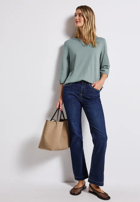 Chemise en jersey à col fendu arona blue