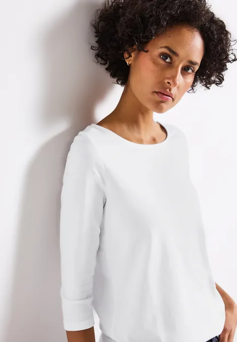 Shirt met boothals White