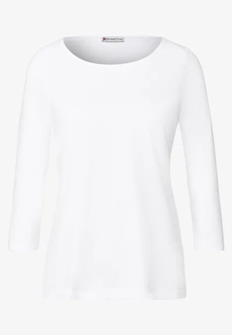 Shirt mit U-Boot-Ausschnitt White