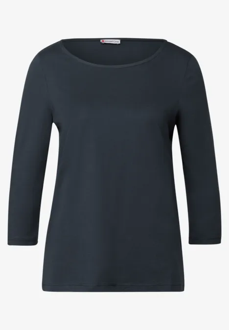 Shirt mit U-Boot-Ausschnitt deepwater blue