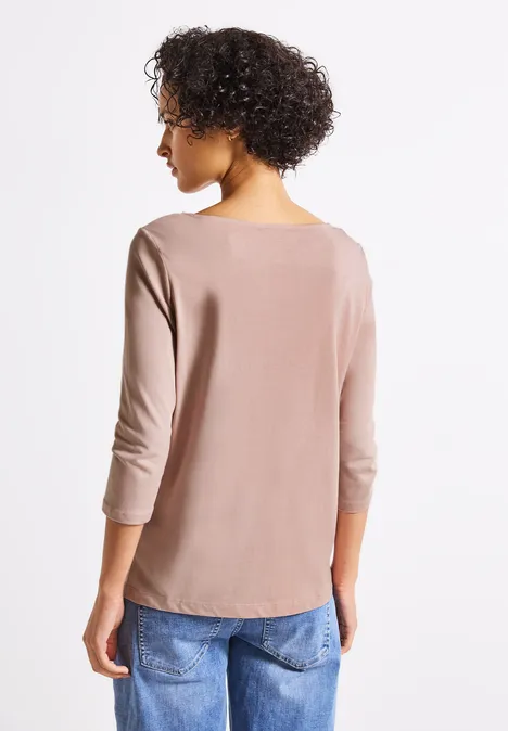 Shirt mit U-Boot-Ausschnitt faded rose