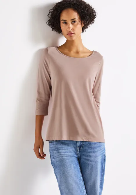 Shirt mit U-Boot-Ausschnitt faded rose