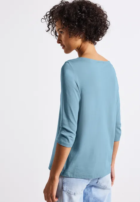 Shirt mit U-Boot-Ausschnitt glacier blue