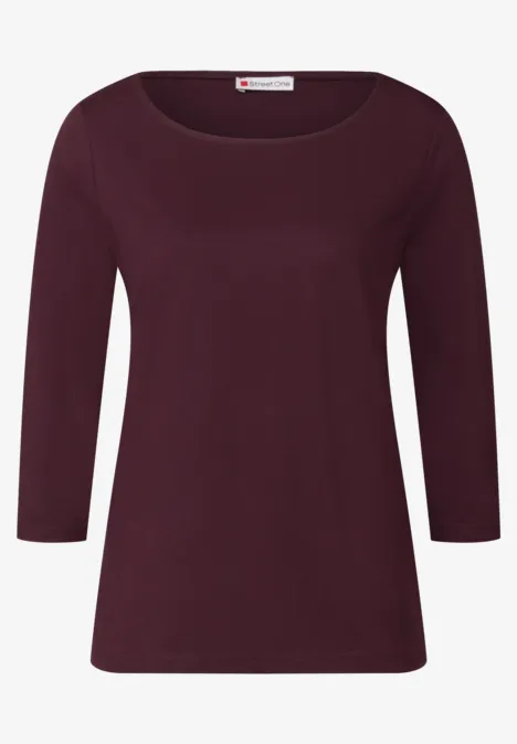 Shirt mit U-Boot-Ausschnitt wildberry red