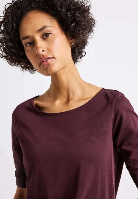 Shirt mit U-Boot-Ausschnitt wildberry red