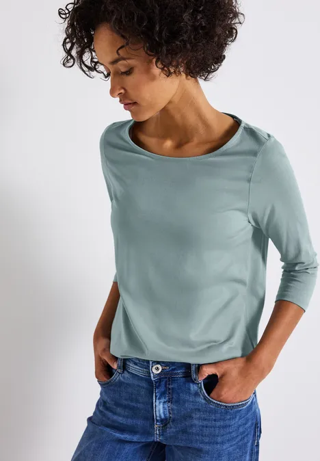 Shirt mit U-Boot-Ausschnitt arona blue