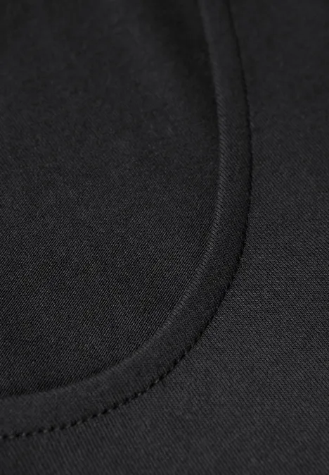 Langarmshirt in Unifarbe Black