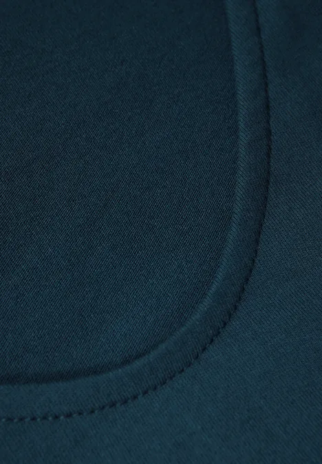 Langarmshirt in Unifarbe tide blue