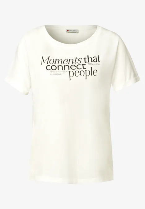 T-Shirt mit Frontprint off white