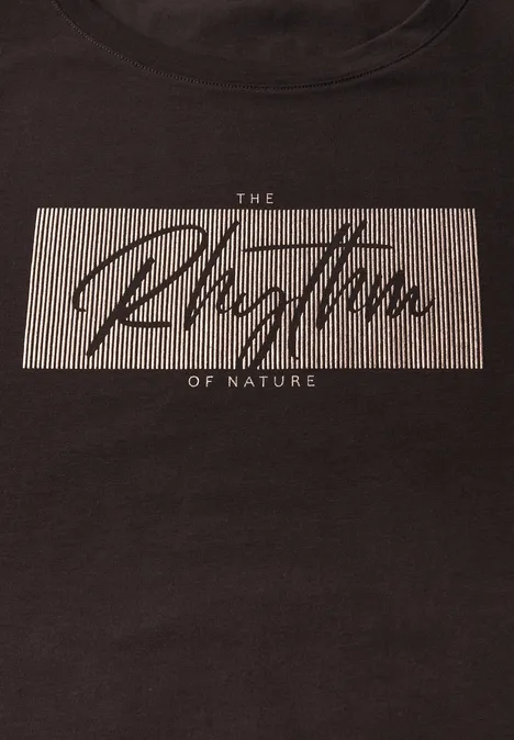 T-Shirt mit Print deep roast brown