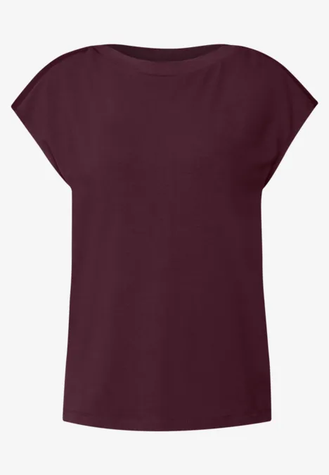 Shirt mit Ripp-Detail wildberry red