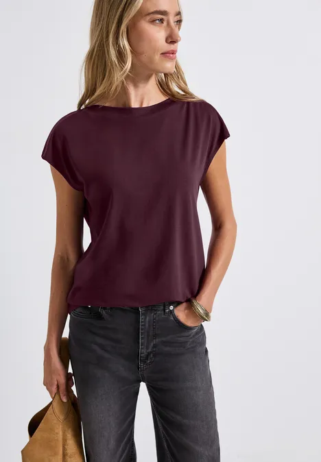 Shirt mit Ripp-Detail wildberry red Shirt mit Ripp-Detail wildberry red