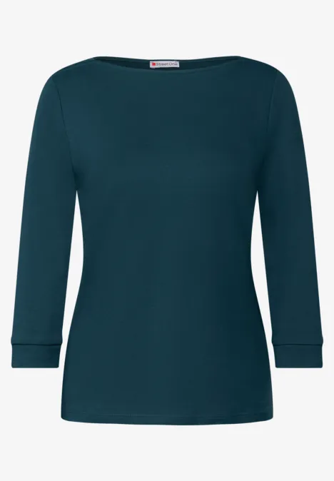 Shirt mit U-Boot-Ausschnitt tide blue