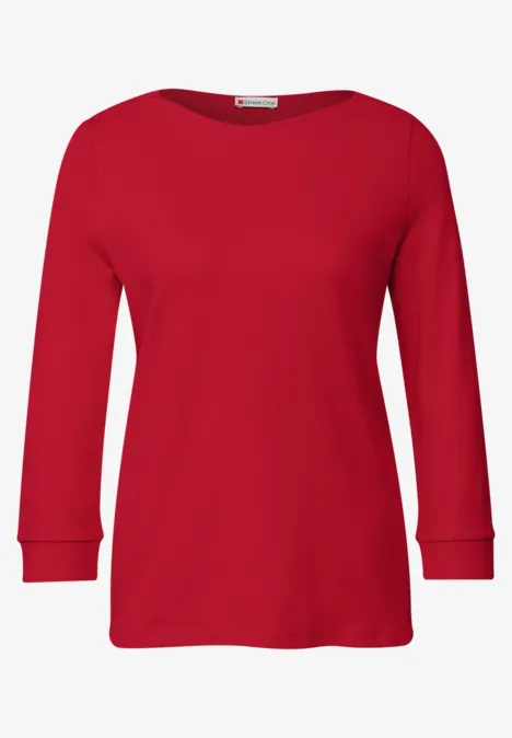 Shirt met boothals racing red