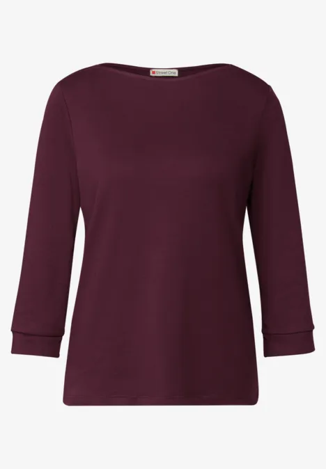 Shirt mit U-Boot-Ausschnitt wildberry red