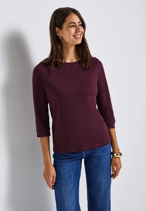 Shirt mit U-Boot-Ausschnitt wildberry red