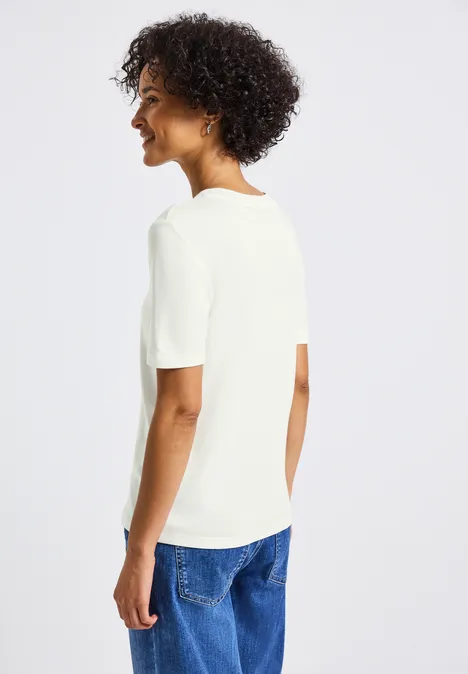 Basic Shirt mit Turtleneck off white