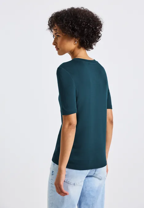 Basic Shirt mit Turtleneck tide blue