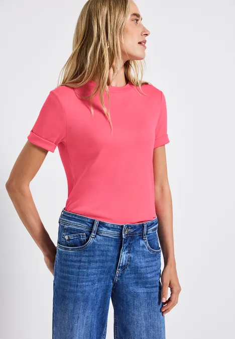 Basic Shirt mit Turtleneck almond coral
