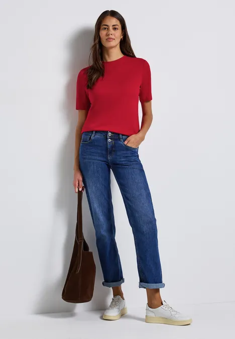 T-shirt basique avec turtleneck racing red