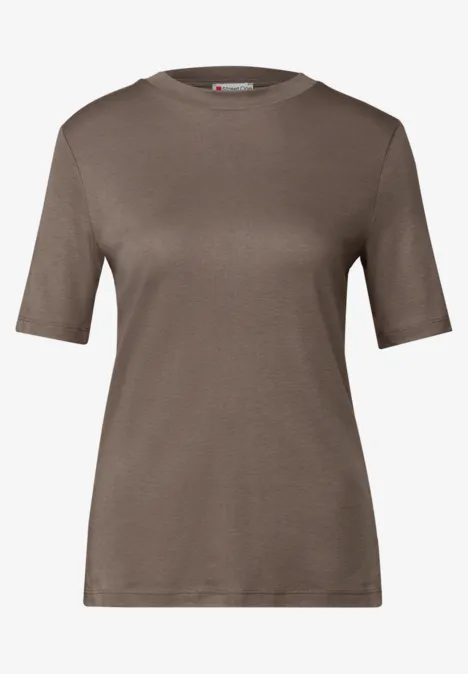Basic shirt met col silk brown