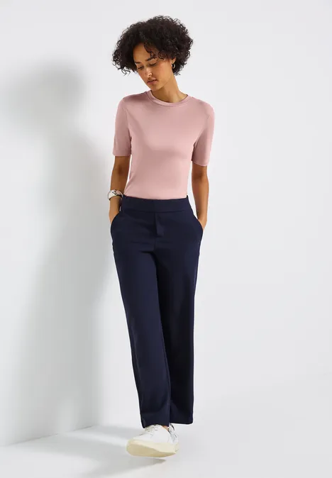 Basic shirt met col faded rose