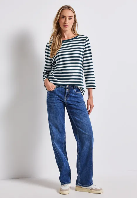 Gestreiftes U-Boot Shirt tide blue
