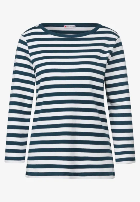 Gestreiftes U-Boot Shirt tide blue