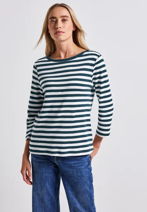 Gestreiftes U-Boot Shirt tide blue