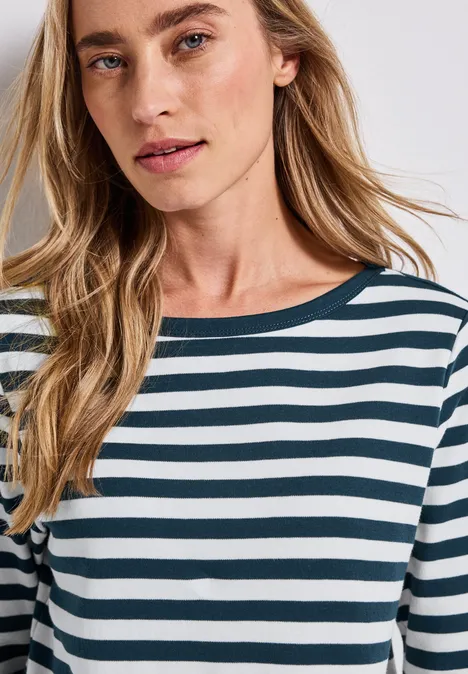 Gestreept onderzeeër shirt tide blue