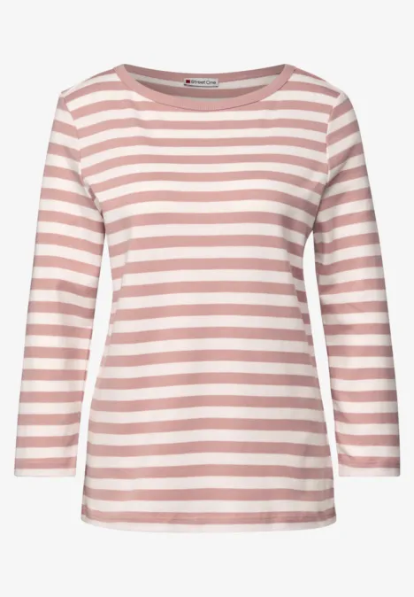 T-shirt rayé U-Boot faded rose