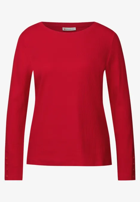Shirt met geribde structuur racing red