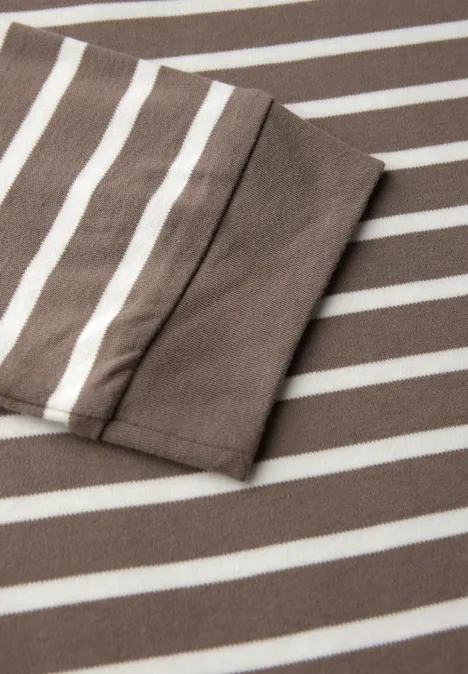 Gestreiftes Basic Shirt silk brown