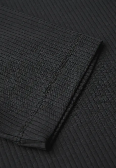 T-Shirt mit Rippstruktur Black