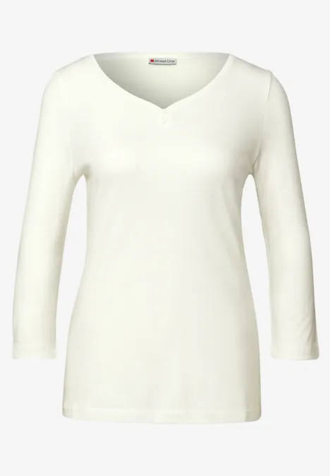 Basic shirt met knoopdetail off white