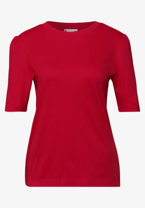 Basic Shirt met rimpels racing red