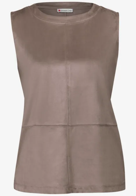 Velours bovenkant met decoratieve stiksels silk brown