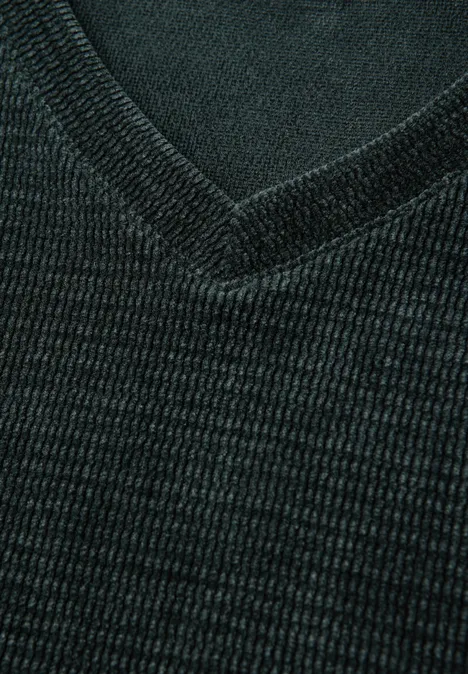 Kuscheliges V-Neck Shirt evernight green