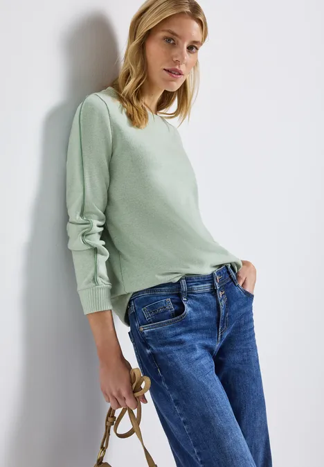 Shirt mit Tape Details serene green mel. Shirt mit Tape Details serene green mel.