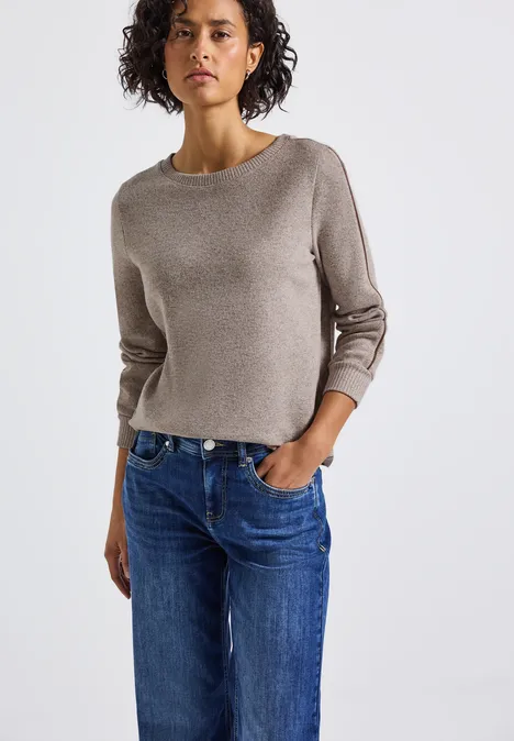 Shirt mit Tape Details silk brown mel.