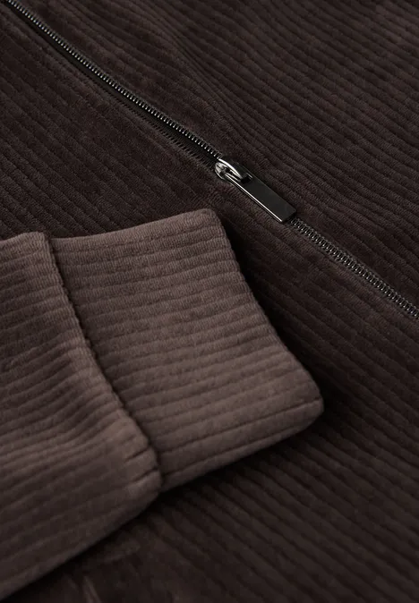 Cordjacke mit Zipper deep roast brown
