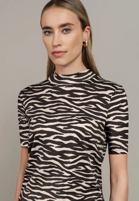 T-Shirt mit Zebra Print deep roast brown T-Shirt mit Zebra Print deep roast brown